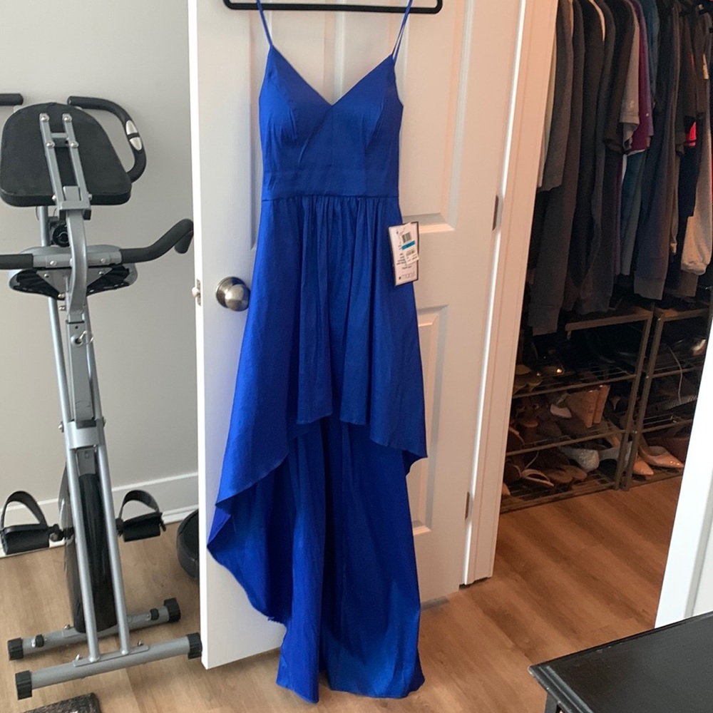 Royal blue High low formal dress - never worn! Size 9/10 from Macys